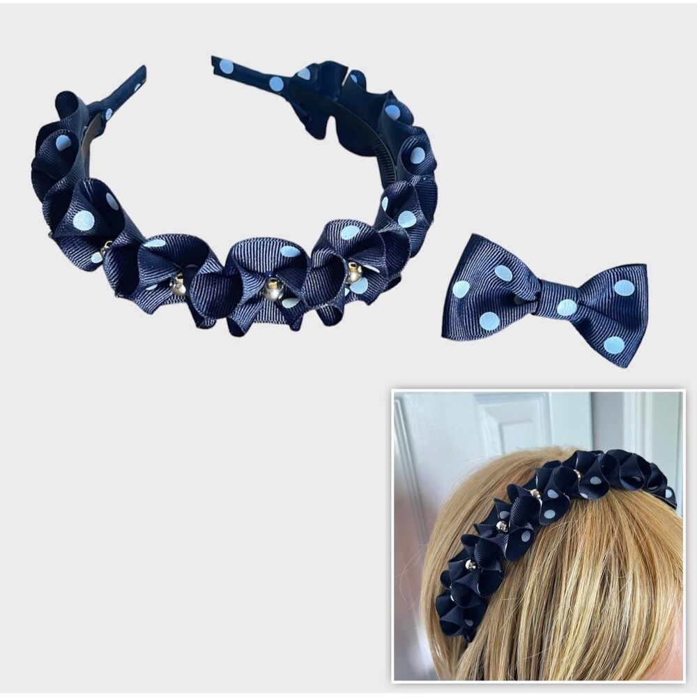 New Headband & band with decorative flowers set for girls